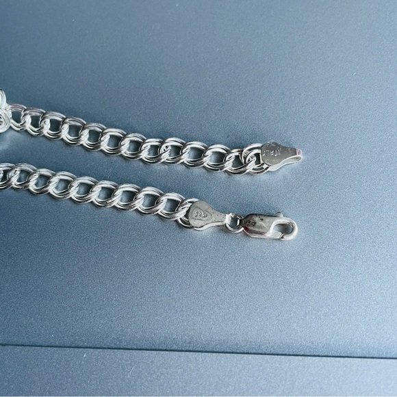 Double Link Interlocking Circles Sterling Silver Chain Italian Charm Bra… - Picture 5 of 8